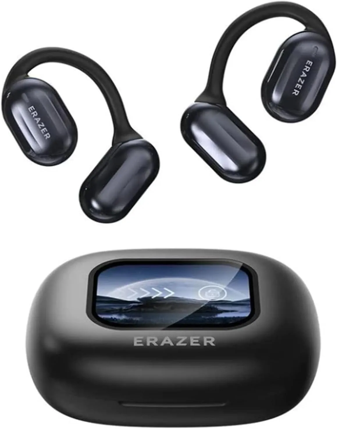 Erazer Xp2 True Wireless Open Ear Earbuds - Bluetooth 5.4, Screen Display (Black)