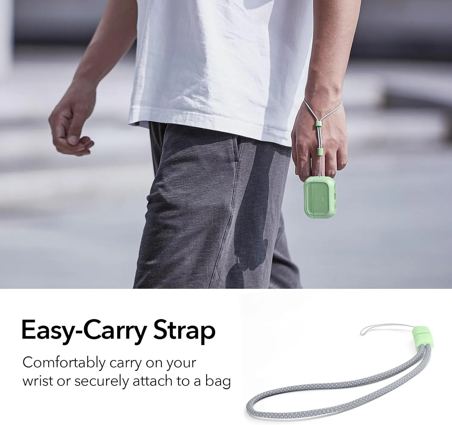 ESR for AirPods Pro 2 Case (HaloLock), Compatible with Airpods Pro Case 2nd / 1st Generation (2023/2022/2019), Compatible with MagSafe, Full Drop Protection Cover with Lanyard, Light Green