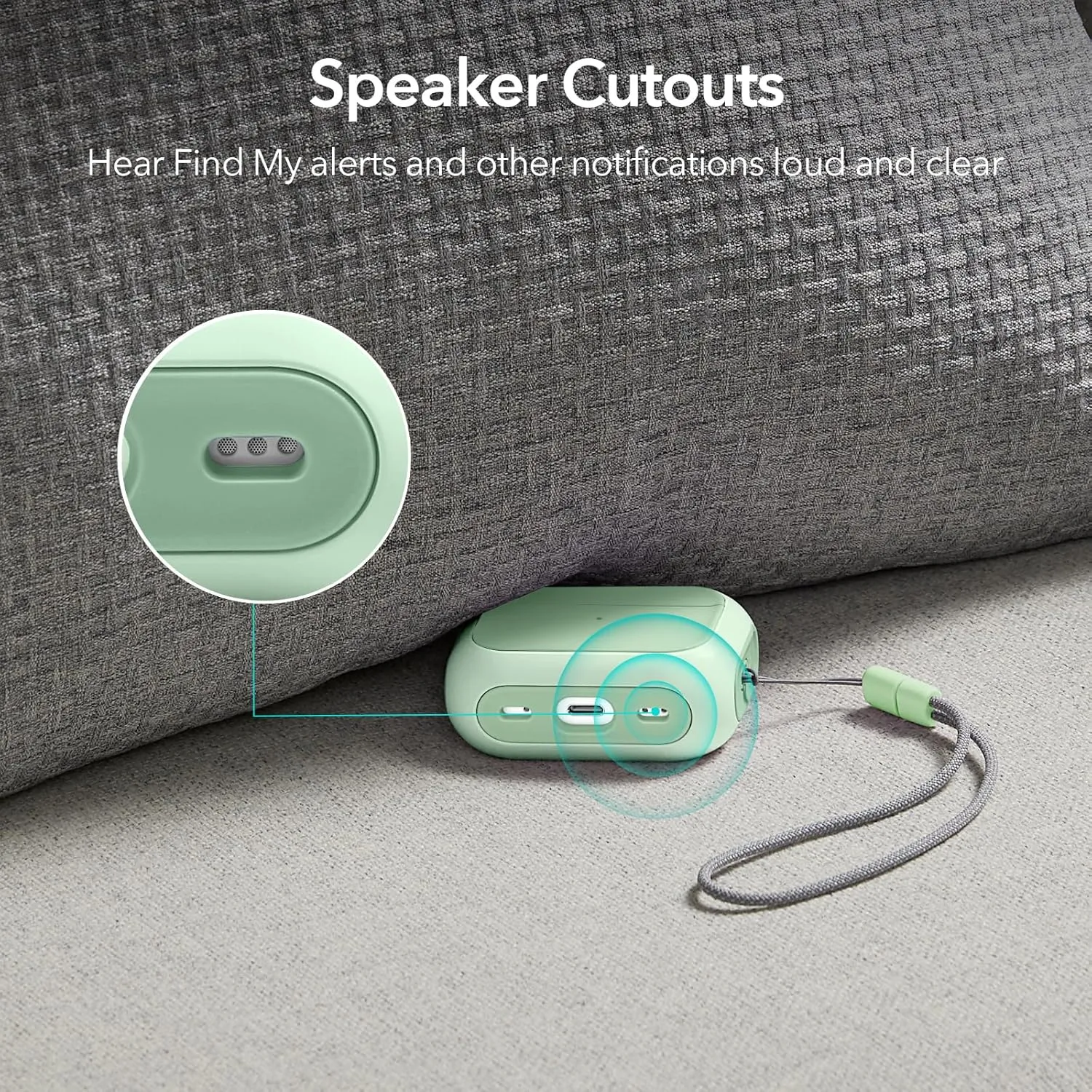 ESR for AirPods Pro 2 Case (HaloLock), Compatible with Airpods Pro Case 2nd / 1st Generation (2023/2022/2019), Compatible with MagSafe, Full Drop Protection Cover with Lanyard, Light Green
