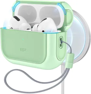 ESR for AirPods Pro 2 Case (HaloLock), Compatible with Airpods Pro Case 2nd / 1st Generation (2023/2022/2019), Compatible with MagSafe, Full Drop Protection Cover with Lanyard, Light Green