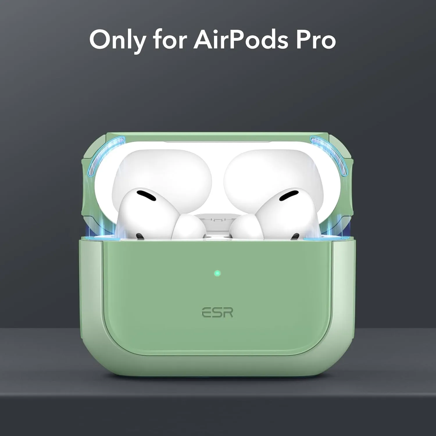 ESR for AirPods Pro 2 Case (HaloLock), Compatible with Airpods Pro Case 2nd / 1st Generation (2023/2022/2019), Compatible with MagSafe, Full Drop Protection Cover with Lanyard, Light Green