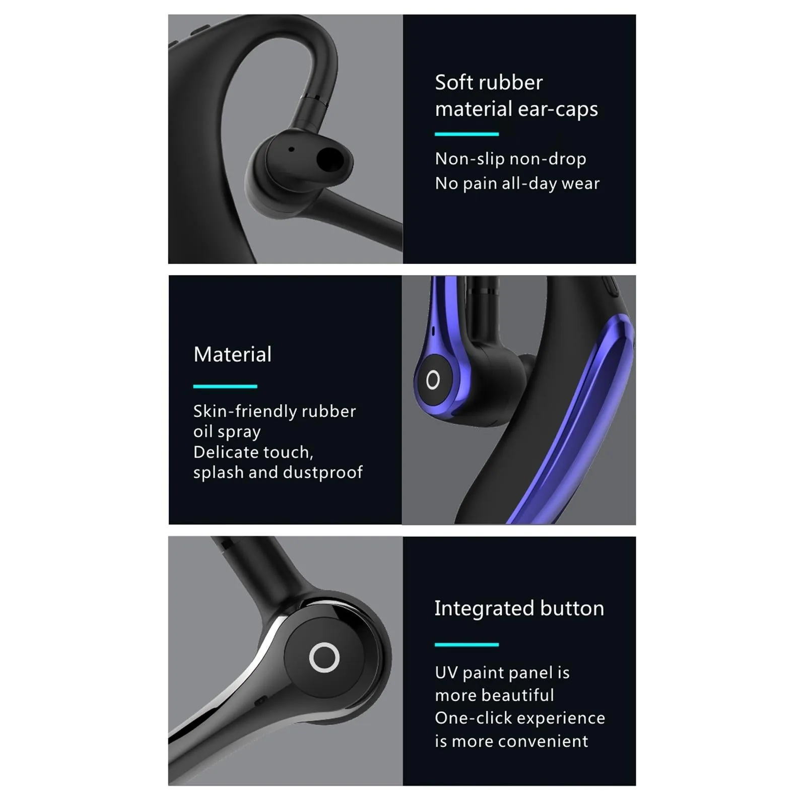 F910 Hanging Ear Style Dual Mic Noise Cancelling Bluetooth 5.0 Earphone