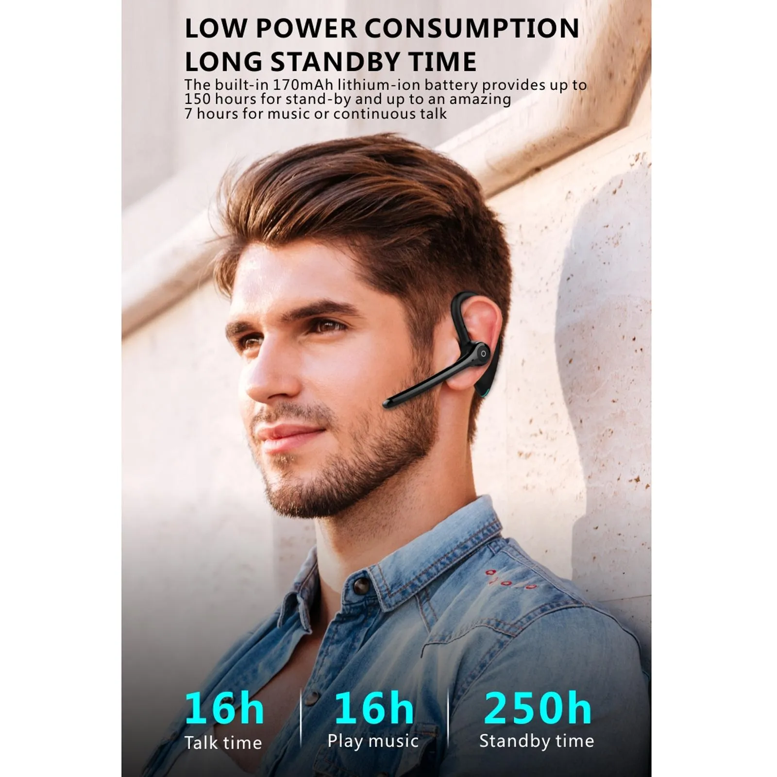 F910 Hanging Ear Style Dual Mic Noise Cancelling Bluetooth 5.0 Earphone