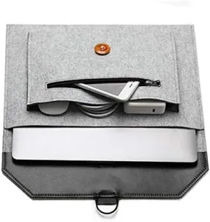 Felt Extra Pocket Tablet Carrying Sleeve Pouch Case Cover for Microsoft Surface Book 2 / Surface Pro 6 / Google Pixel Slate 12.3 / iPad Pro 12.9 III/HP Elite x2 13 inch (Gray)