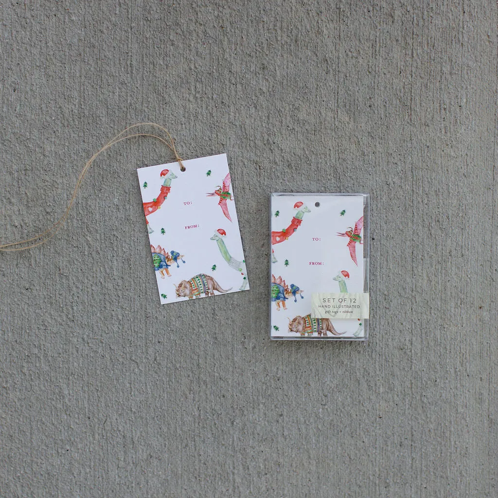 Festive Dinosaur Gift Tags