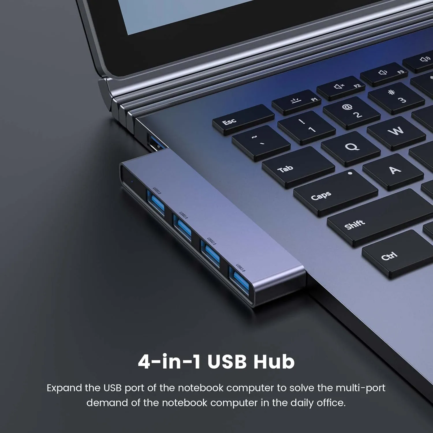 Fidioto USB Hub, 4-Port USB Splitter(1 * 3.0 Hub, 3 * 2.0 Hub) USB Splitter USB Expander for Laptop,Windows PC,Mac,Printer,Flash Drive,Mobile HDD, Notebook PC