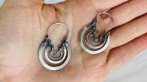 Filigree Hoop Earrings, Smaller. Oaxaca. Sterling Silver. Mexico. Frida Kahlo