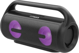Fisher Bluetooth Speakers, Portable Wireless Speaker 40W Peak Power Boombox w HD Sound & Lights, Water Resistant, 4H Playtime, TWS, BT 5.3, Outdoor for Home/Party/Beach/Travel/Camping