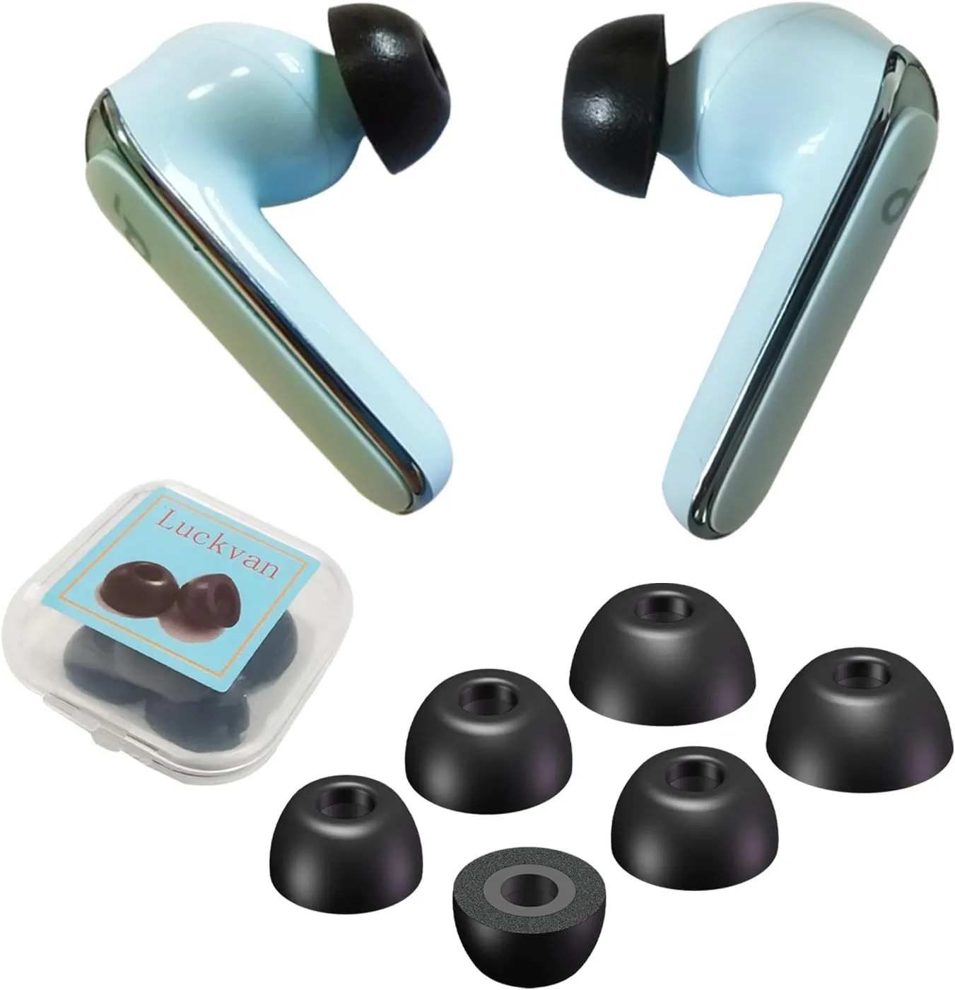 Foam Ear Tips for Anker Soundcore Earbud Tips Replacement for Soundcore Life P3 P2 A1 A2 NC Earbuds LMS Black
