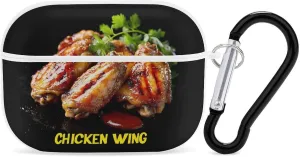 Funny Chicken Wing Earbud Case Bluetooth Headphone Case Full Protective Case with Keychain Compatible with Airpods Pro White-Style