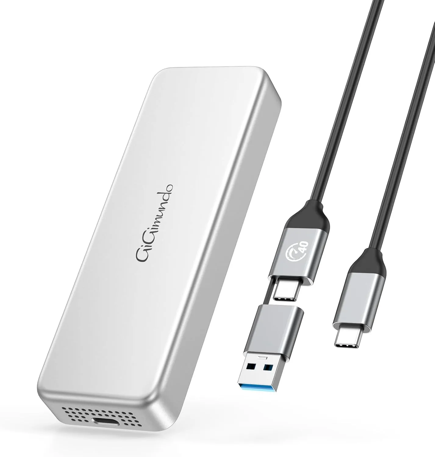 G40 USB4 40Gbps Portable SSD 1TB, CNC Crafted Aluminum, Built-in Active Turbo Fan External SSD for Content Creators and Creative Professionals, Up to 3200MB/S Ultra Fast Data Transfer
