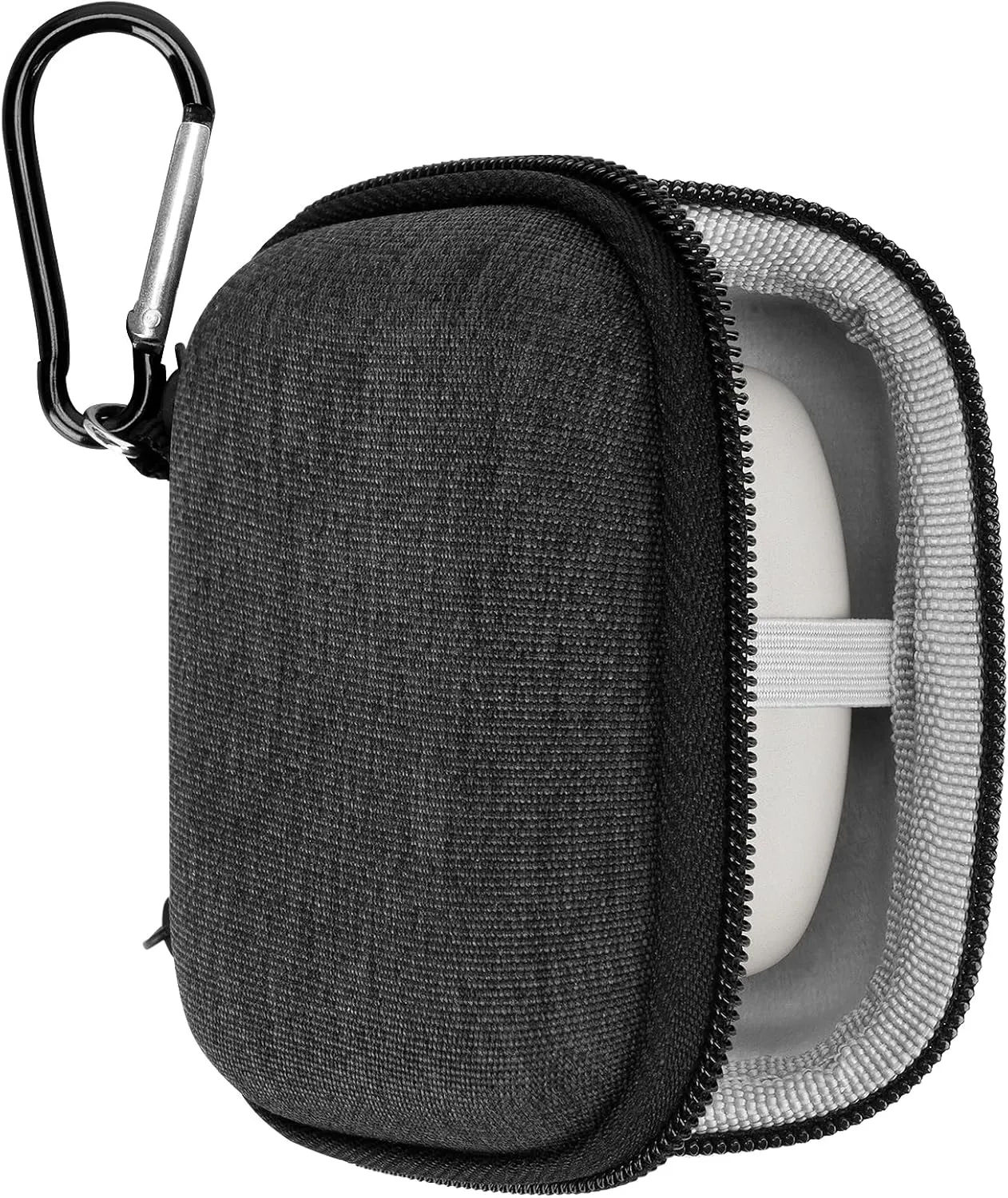 Geekria Shield Earbuds Case Compatible with Sony LinkBuds Open, LinkBuds Fit, WF-C510, WF-1000XM5, WF-1000XM4, Replacement Hard Shell Travel Carrying Bag with Carabiner Clip (Dark Grey)