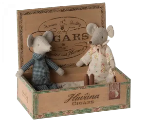 Grandma & Grandpa Mice in Cigarbox