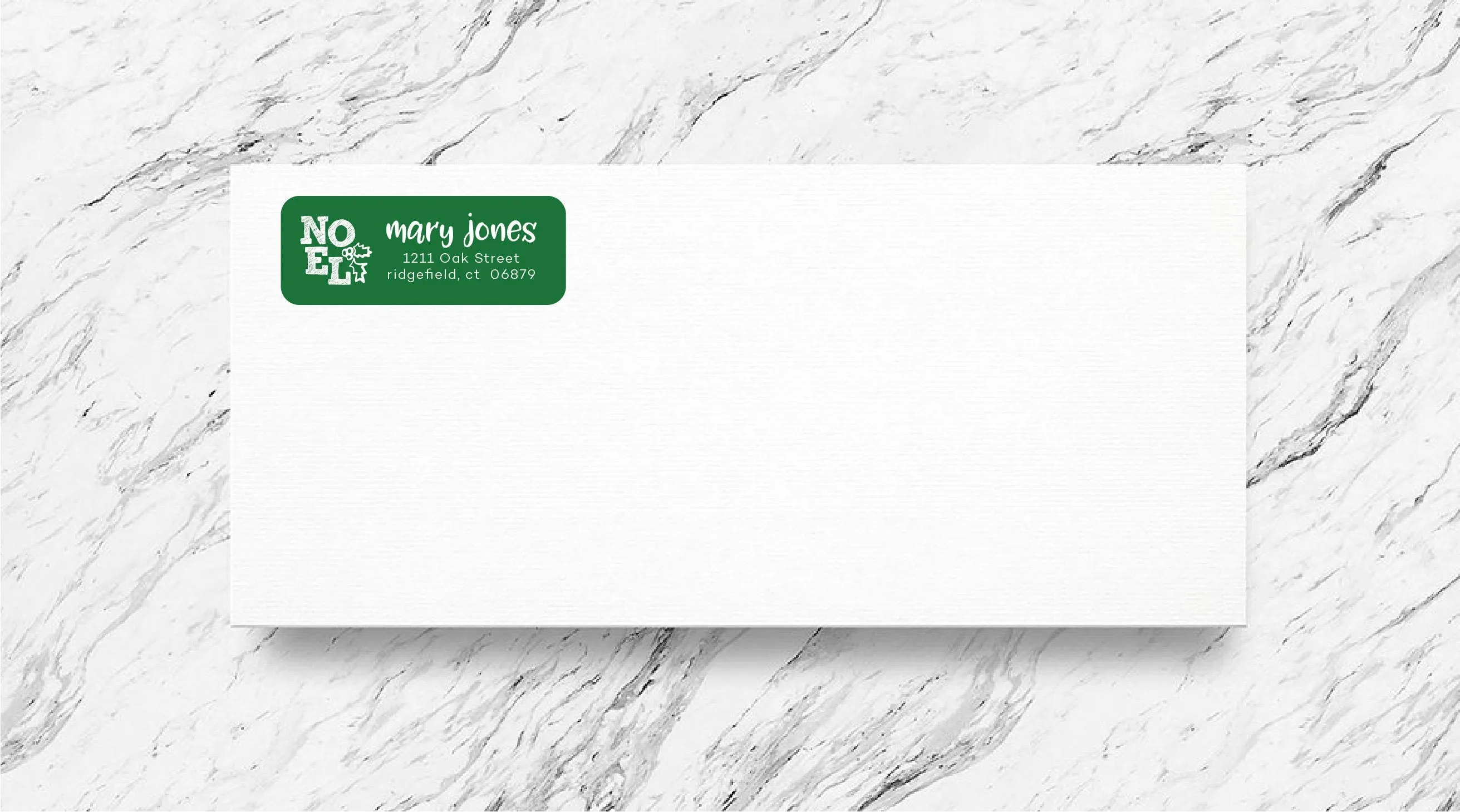Green NOEL Return Address Labels