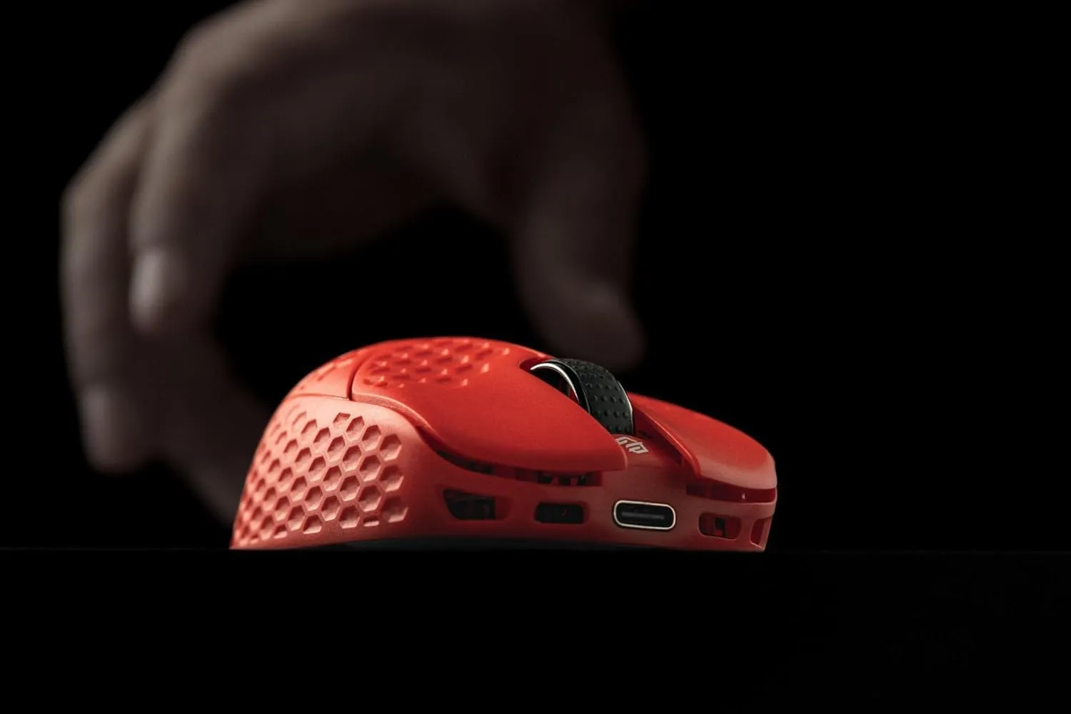 GWolves HTR Lightweight Wireless Fingertip Grip Gaming Mouse,~28Gram,8K-Report,Low Latency,PAW3395 26,000CPI,Nrf52840 CPU,6 Programmable Btns,On-Board Memory,PC/Mac and Laptop (No-Honeycomb, Red)