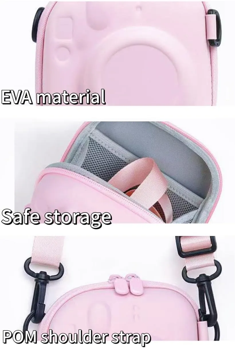 Hard EVA Storage Case Widely Compatible with Fujifilm Instax Mini 12/11/9/8/99/90/40, Instant Camera Protective Carrying Case with Adjustable Strap - Mint Green