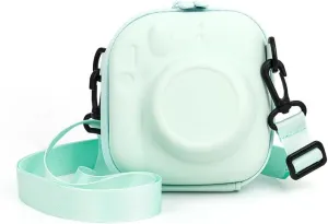 Hard EVA Storage Case Widely Compatible with Fujifilm Instax Mini 12/11/9/8/99/90/40, Instant Camera Protective Carrying Case with Adjustable Strap - Mint Green