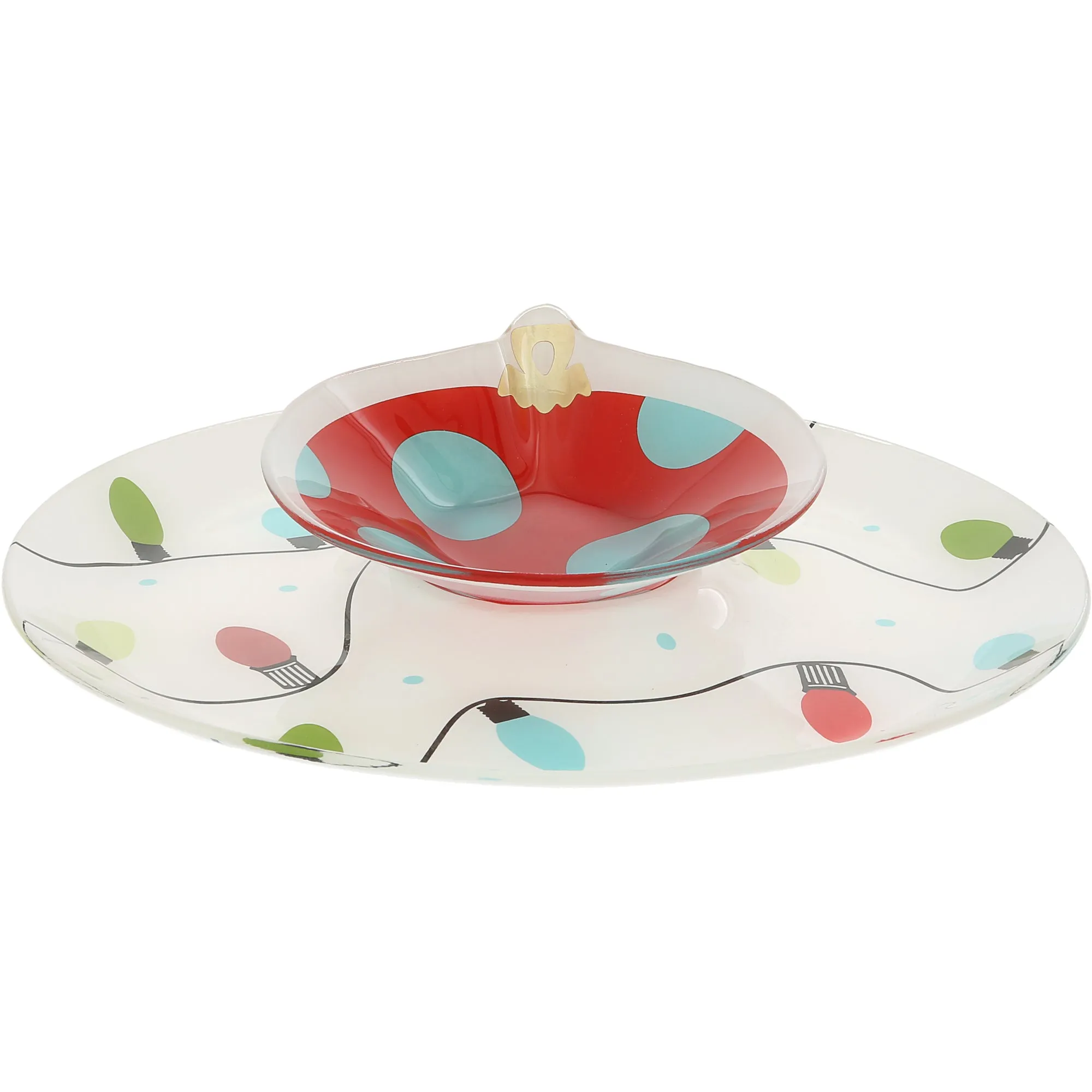 Holiday 11.5" Glass Platter with Bowl