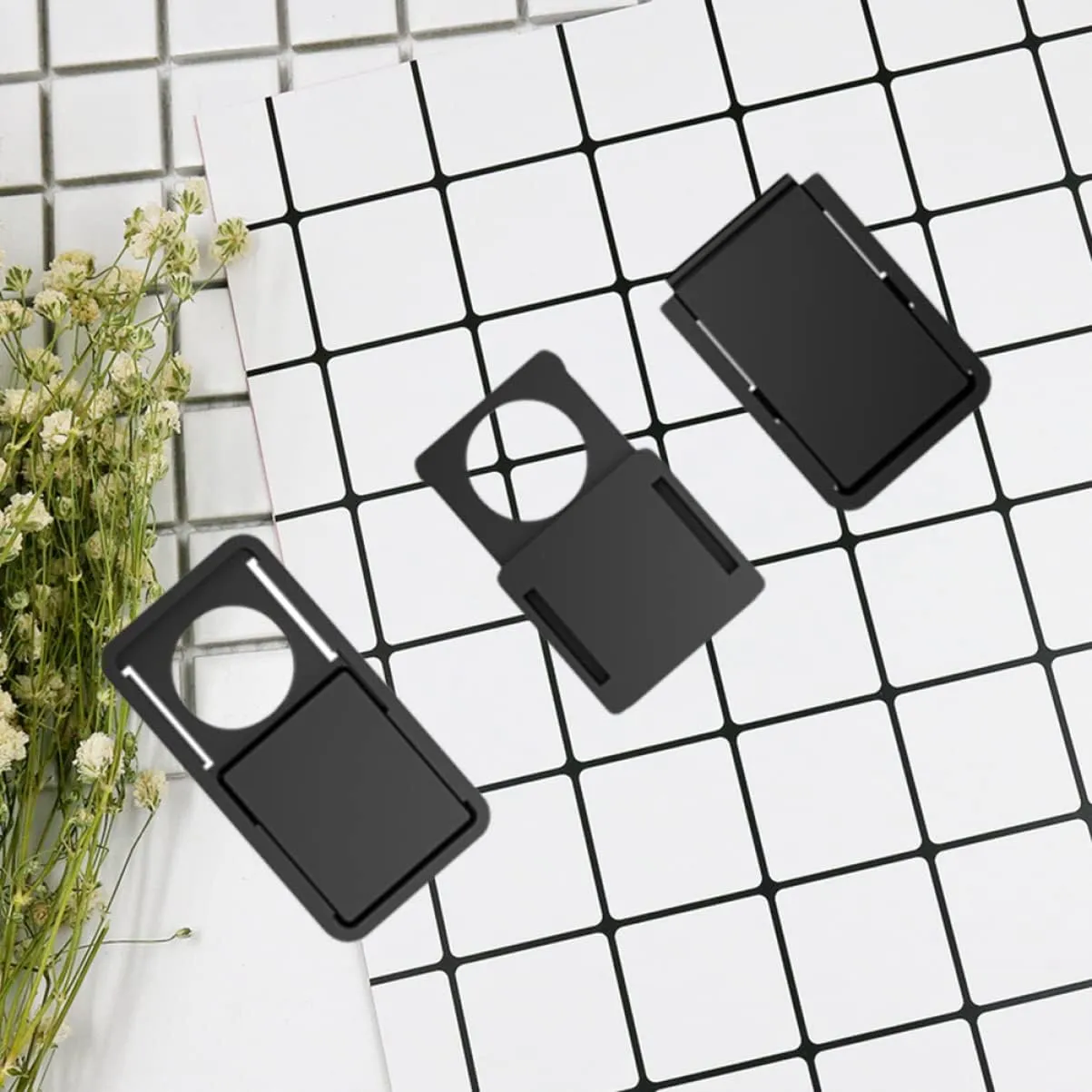 HOMSFOU 3pcs Laptop Privacy Camera Cover Slide Webcam Cover Slider Plastic Shutter for Computer Tablet Phone Protect Your Privacy