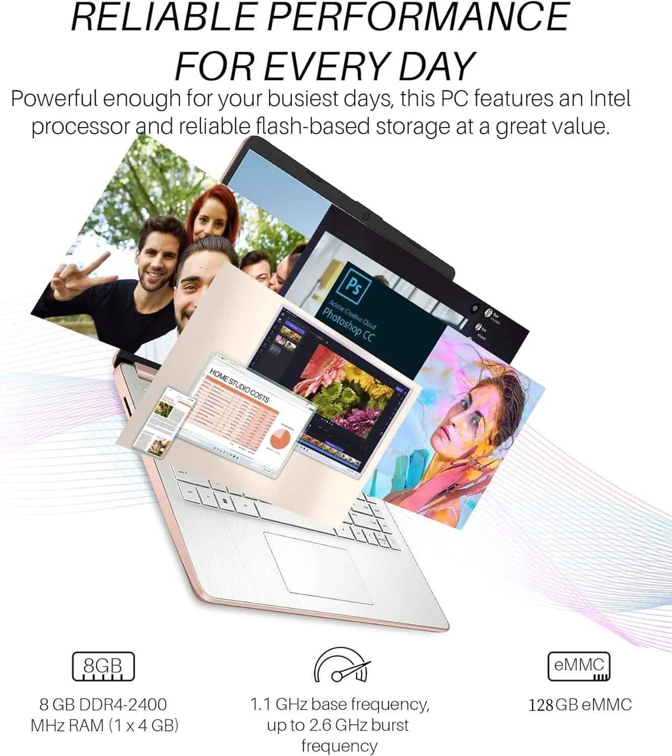 HP 14" Laptop for Business, Intel Quad-Core N4120, 16GB RAM   384GB (128GB eMMC 256GB MSD), Long Battery Life, Wi-Fi, HDMI, Office Pro Lifetime License & Wind 11 Pro,w/Jawfoal Accessories, Rose Gold