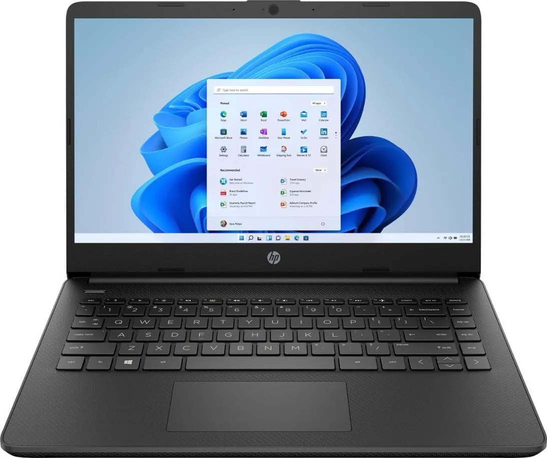 HP 14" Laptop for Student Business, with 1-Year Office 365, Intel Quad-Core N4120, 8 GB RAM   384 GB Storage (128GB eMMC 256GB MSD), Long Battery Life, Wi-Fi, HDMI, Windows 11 S, Mouse, Black