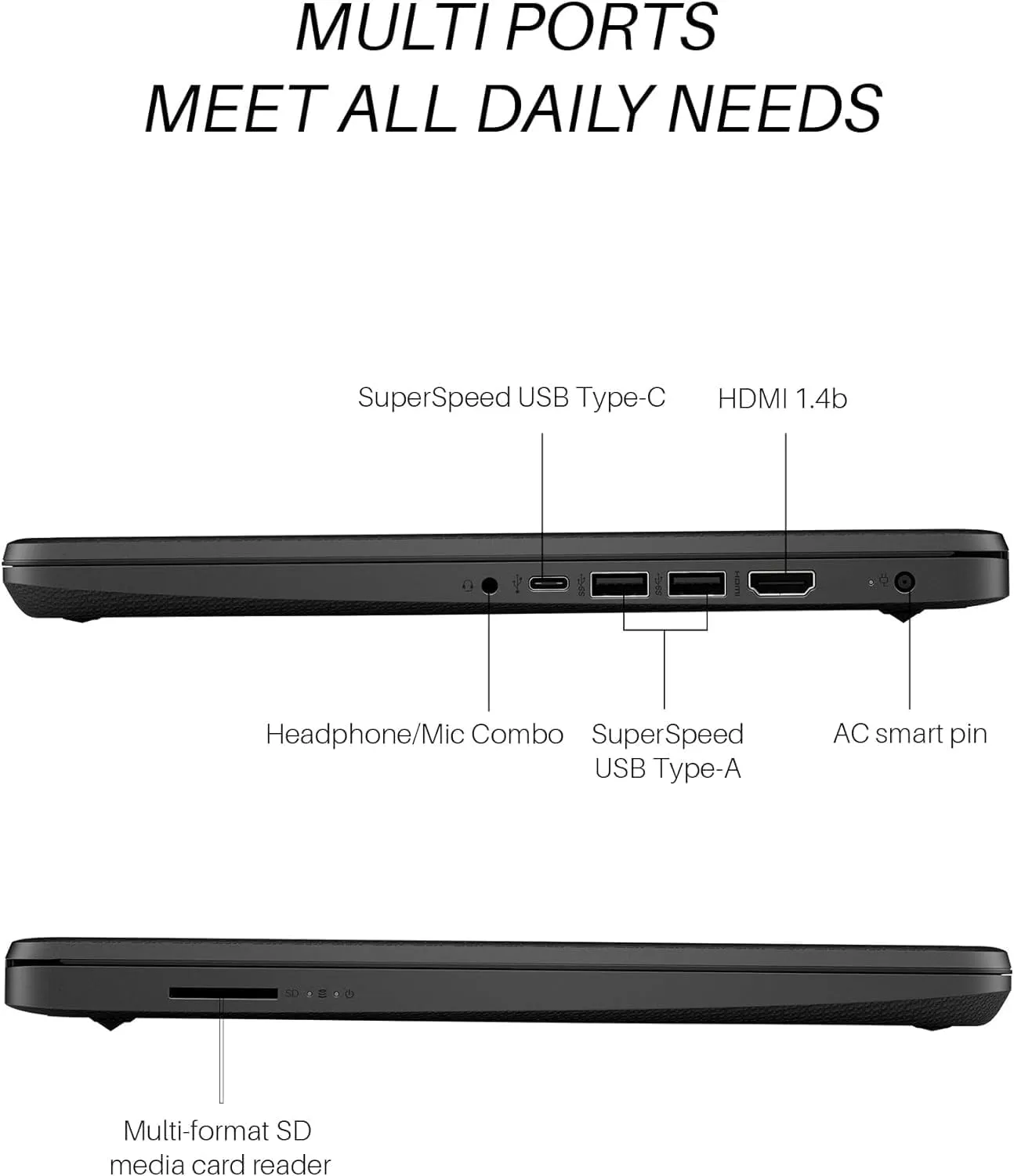 HP 14" Ultral Light Laptops, Intel Celeron N4120, 8GB RAM, 384GB Storage(128GB eMMC 256GB Micro SD), with Office Lifetime License & Windows 11 S, Long Battery Life, Wi-Fi, MicroSD, HDMI, Black