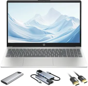 HP 15.6" FHD Linux Laptop, Anti-Glare Display, 10-Core Intel i5-1235U, 32GB RAM, 2TB SSD   256GB Portable SSD, KeyPad, WiFi 6, Webcam, USB-C, Linux Ubuntu OS