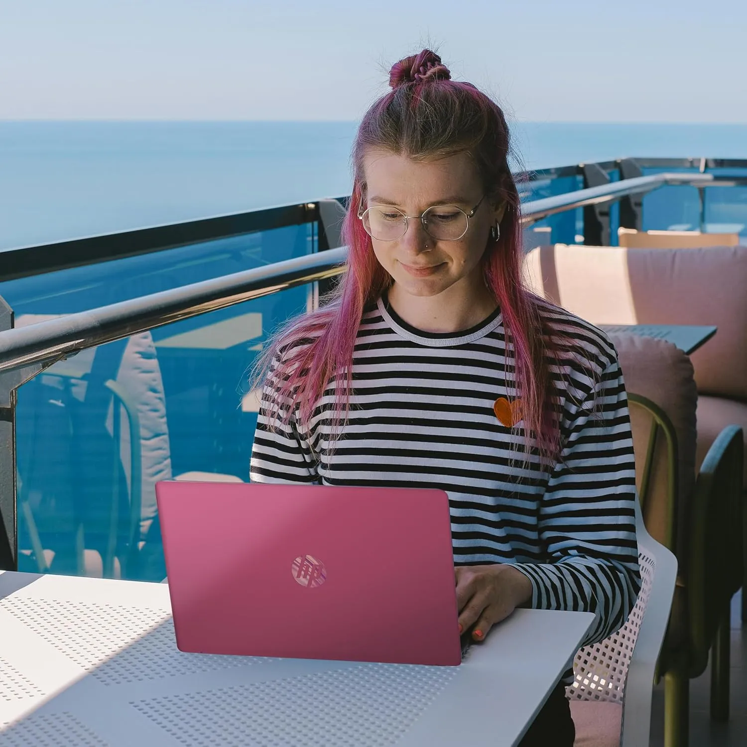 HP 17 Laptop, Intel Celeron N4120 Processor, 17.3 HD  Touchscreen Display, 16GB RAM,1TB SSD, Intel UHD Graphics, Backlit Keyboard, Windows 11 Home, Fatcayes Accessory, Sunkissed Plum (Renewed)
