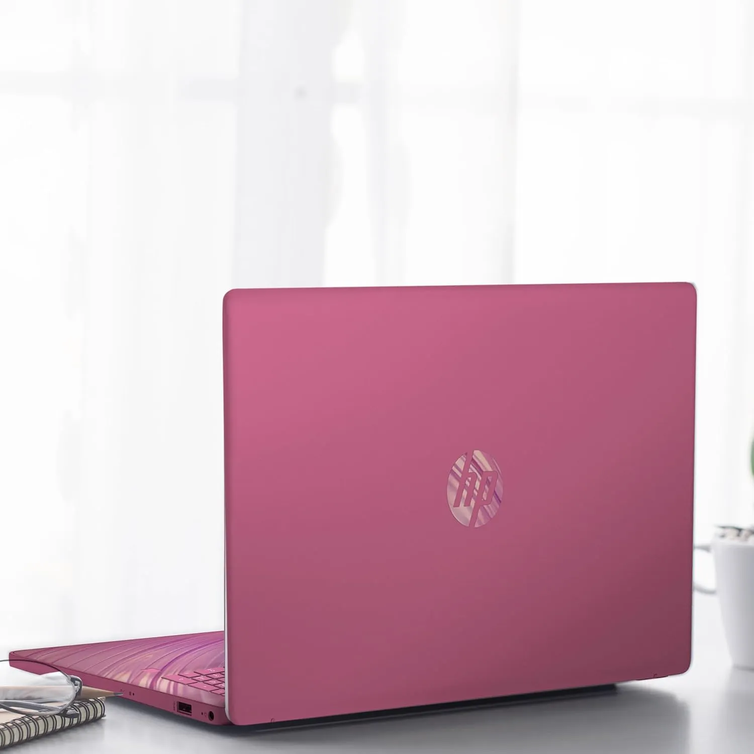HP 17 Laptop, Intel Celeron N4120 Processor, 17.3 HD  Touchscreen Display, 16GB RAM,1TB SSD, Intel UHD Graphics, Backlit Keyboard, Windows 11 Home, Fatcayes Accessory, Sunkissed Plum (Renewed)