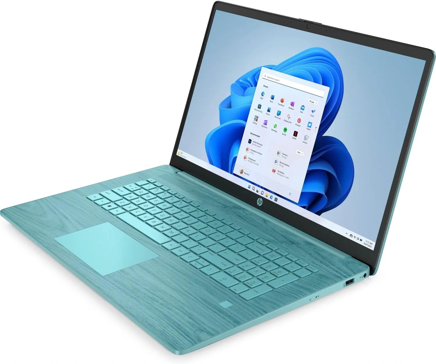 HP 17.3 Inch 17-cn0615ds FHD IPS Laptop Intel Celeron N4120 4GB DDR4 RAM 128GB SSD Intel UHD Graphics 600 Backlit Keyboard Wifi Bluetooth USB Type-C HDMI Windows 11 Home S Mode, Seafoam Teal (Renewed)