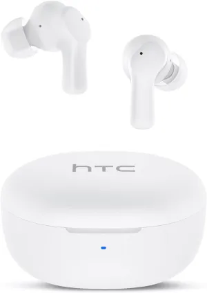 HTC True Wireless Earbuds 1- Bluetooth Wireless Earphone Stereo Deep Bass with USB C Charging Case, 40 Hours Playtime, Built-in Microphone & Touch Control - Ideal for Driver, Work, Sport