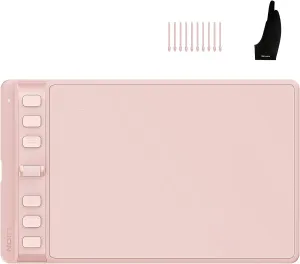 HUION Inspiroy 2 Small Drawing Tablet Pink Digital Art Tablet Bundle with Artist Glove