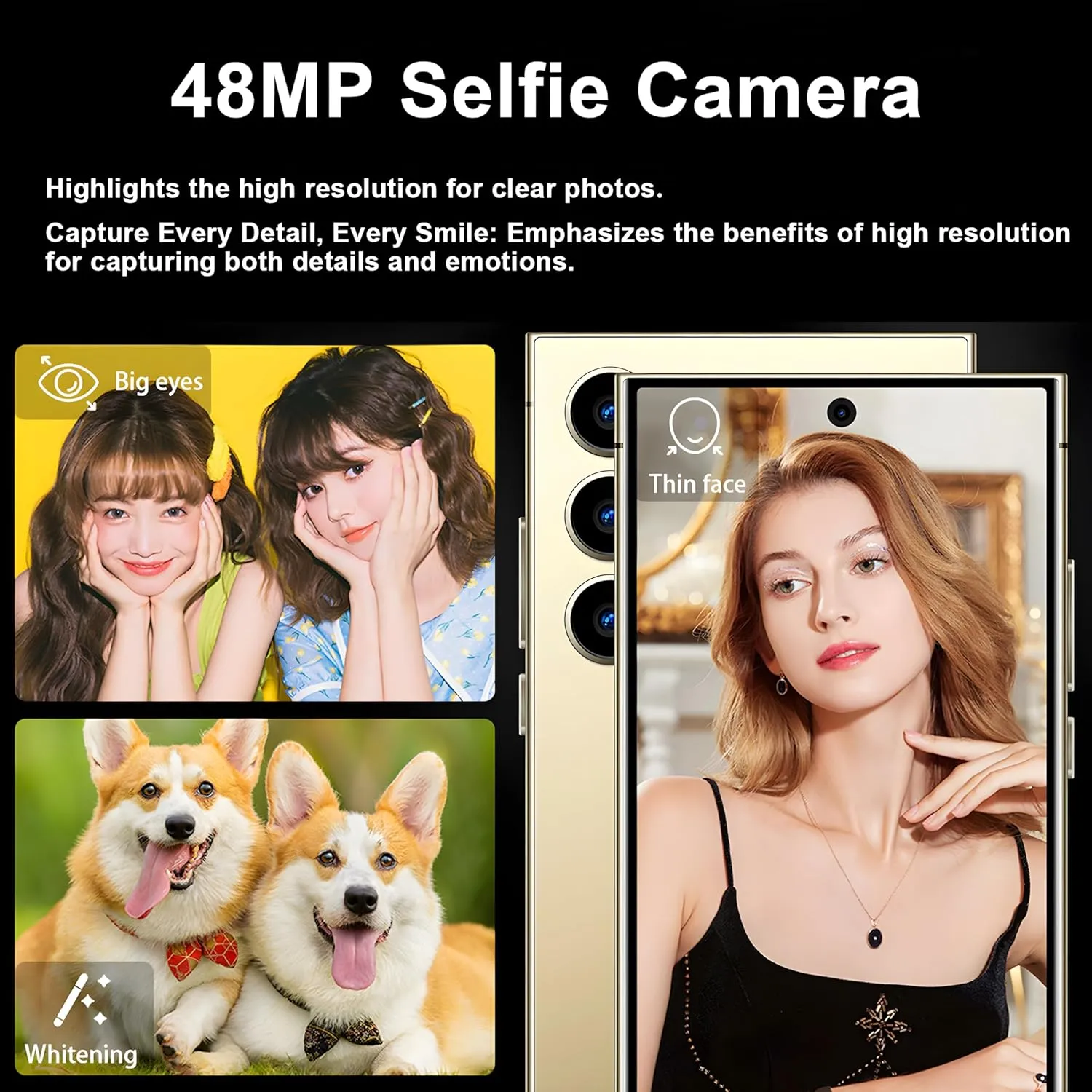 I24 Ultra Unlocked Cell Phones Smartphone Android 13 Phones 8 256GB/ Built-in Pen/ 6.8" HD Screen/ 6800mAh Battery/ 48MP 108MP Dual Camera/Dual SIM/Face ID/Fingerprint Lock (Blue 8 256)