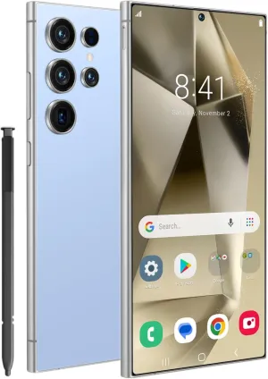 I25 Ultra Unlocked Phone,Android 14 12 512GB Smartphone,Built in Pen The Phone,Cell Phone Battery 7000mAh 6.99" HD Screen,Dual SIM/5G/Face ID/Fingerprint Lock/GPS (Blue, 12 512G)