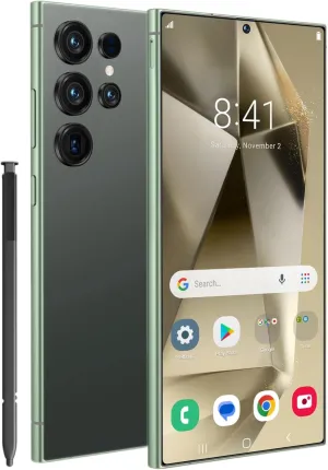 I25 Ultra Unlocked Phone,Android 14 12 512GB Smartphone,Built in Pen The Phone,Cell Phone Battery 7000mAh 6.99" HD Screen,Dual SIM/5G/Face ID/Fingerprint Lock/GPS (Green, 12 512G)