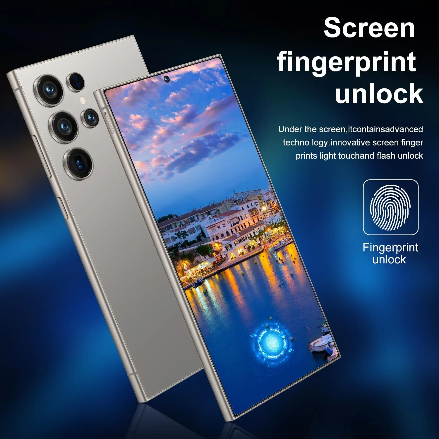 I25 Ultra Unlocked Phone,Android 14 12 512GB Smartphone,Built in Pen The Phone,Cell Phone Battery 7000mAh 6.99" HD Screen,Dual SIM/5G/Face ID/Fingerprint Lock/GPS (Grey, 12 512G)