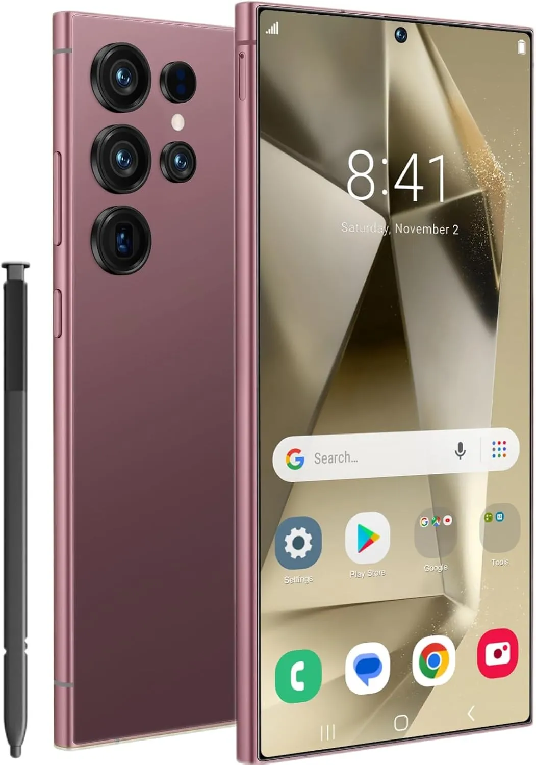 I25 Ultra Unlocked Phone,Android 14 12 512GB Smartphone,Built in Pen The Phone,Cell Phone Battery 7000mAh 6.99" HD Screen,Dual SIM/5G/Face ID/Fingerprint Lock/GPS (Rose Gold, 12 512G)