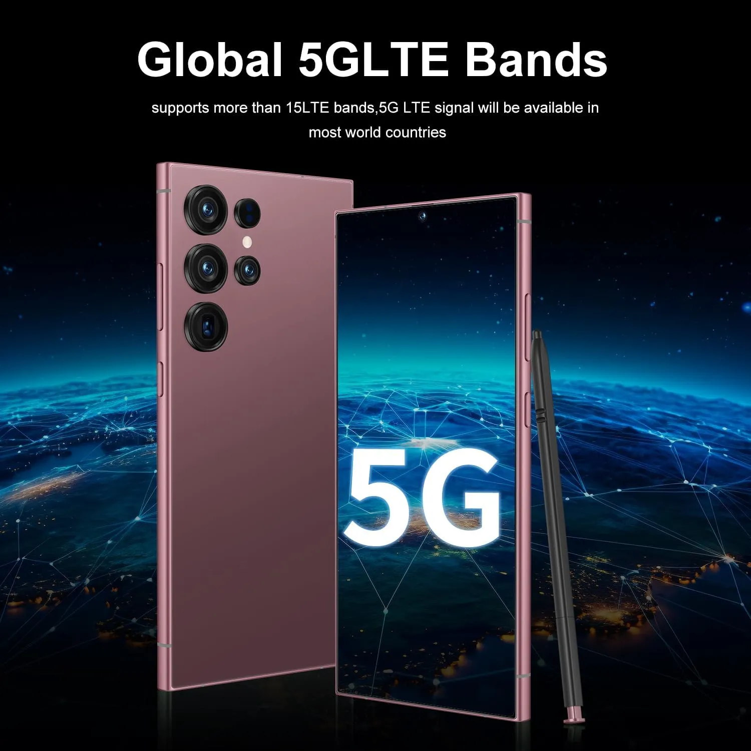 I25 Ultra Unlocked Phone,Android 14 12 512GB Smartphone,Built in Pen The Phone,Cell Phone Battery 7000mAh 6.99" HD Screen,Dual SIM/5G/Face ID/Fingerprint Lock/GPS (Rose Gold, 12 512G)