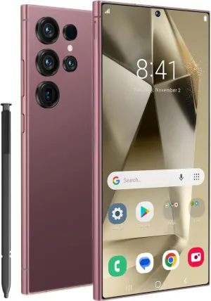 I25 Ultra Unlocked Phone,Android 14 12 512GB Smartphone,Built in Pen The Phone,Cell Phone Battery 7000mAh 6.99" HD Screen,Dual SIM/5G/Face ID/Fingerprint Lock/GPS (Rose Gold, 12 512G)