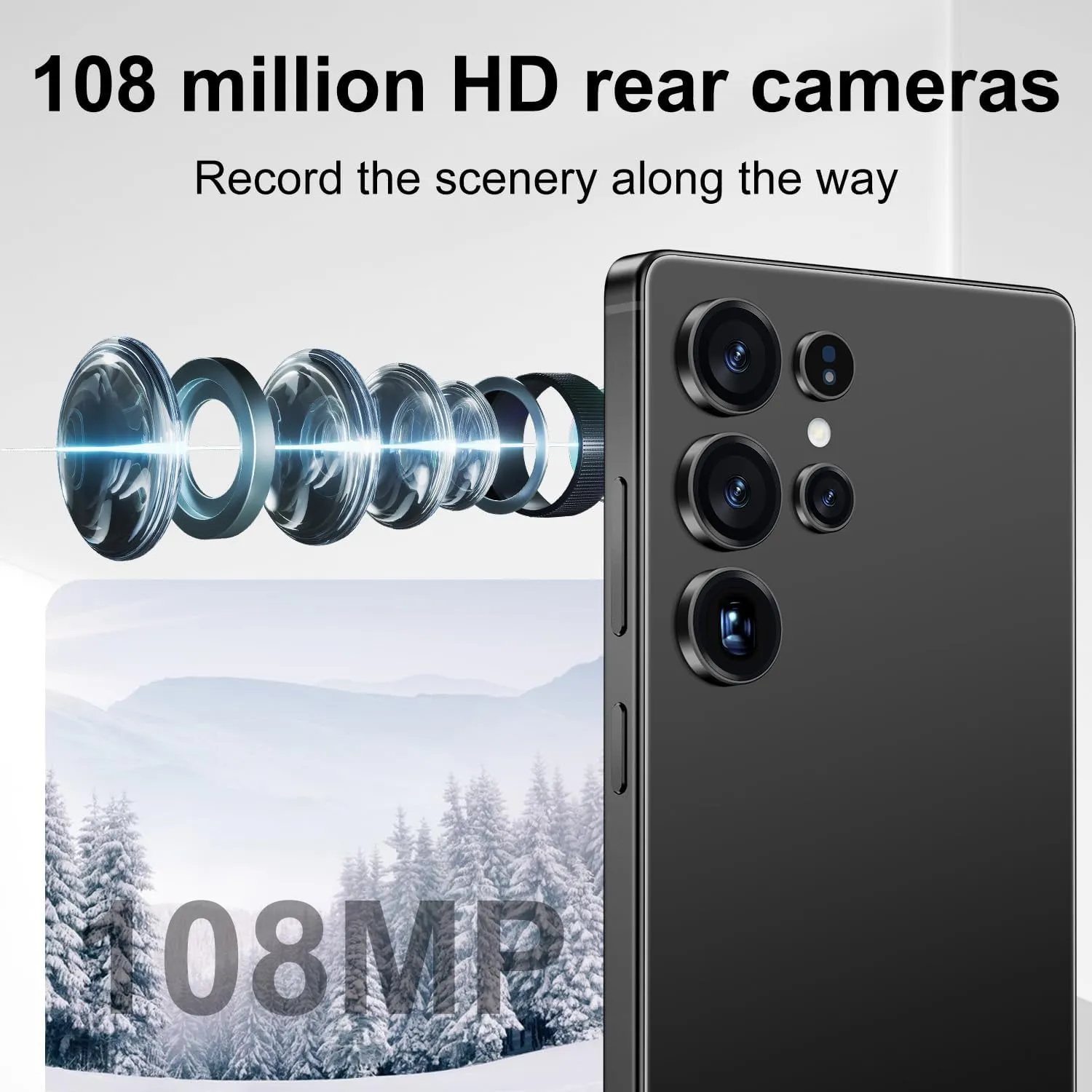 I25 Ultra Unlocked Smartphone 6.9" HD  Display 8 256GB Unlocked Phone,Snapdragon 8 Gen3 7000mAh Dual Speakers 5G Unlocked Phones,Face ID/Fingerprint Lock/GPS (Black)