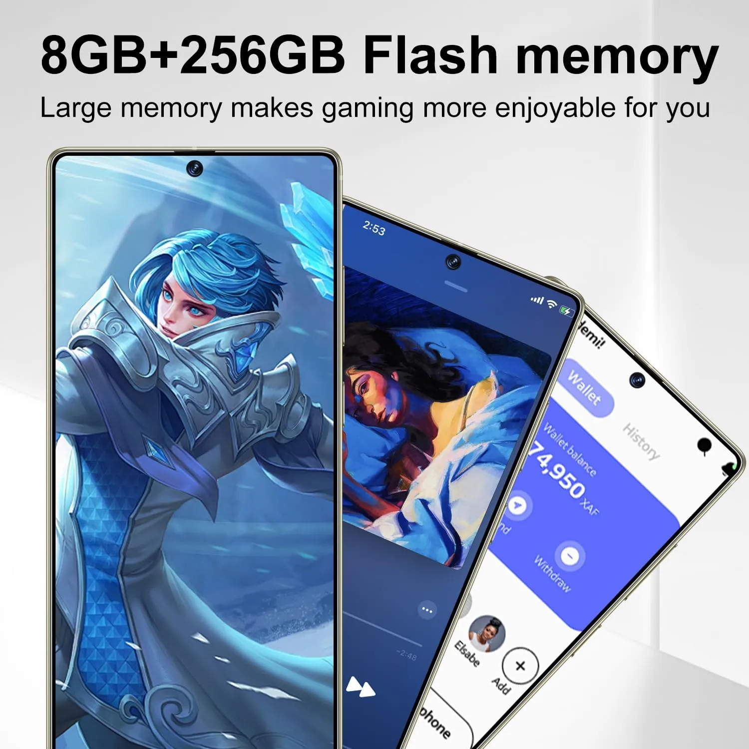 I25 Ultra Unlocked Smartphone 6.9" HD  Display 8 256GB Unlocked Phone,Snapdragon 8 Gen3 7000mAh Dual Speakers 5G Unlocked Phones,Face ID/Fingerprint Lock/GPS(Cyan)