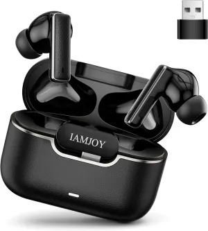 IAMJOY Gaming Earbuds, 20ms Low Latency, Active Noise Cancelling with 6 Mic, 2.4GHz & Bluetooth, 35 Play Time, Wireless Earbuds Compatible with Meta Quest 3/2, PS5/4, Steam Deck, VR, Switch, PC