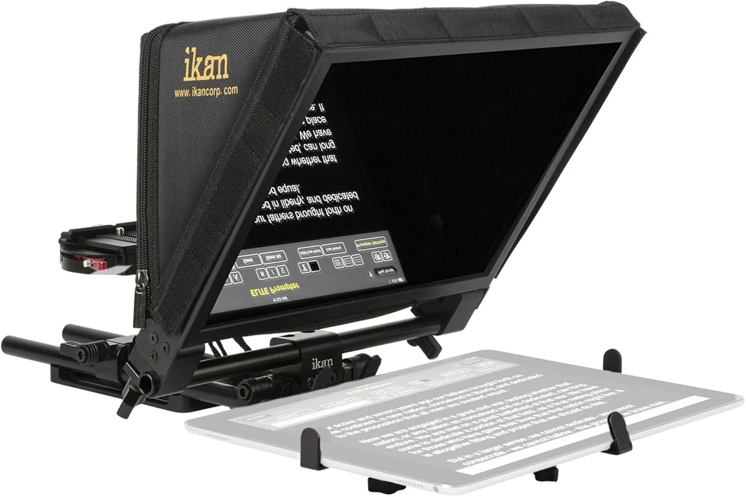 Ikan Elite Universal Large Tablet Teleprompter for Surface Pro & Ipad Pro, Beam Splitter 70/30 Glass (PT-Elite-PRO) - Black