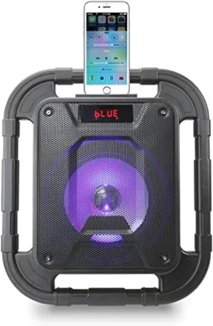 iLive ISBW519B Water Resistant Wireless Speaker, with LED Light Effects and Built-in Rechargeable Battery, Black
