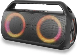 ION Uber Boom Ultra, High-Power Portable Bluetooth Stereo Speaker System with Lights, Rechargeable Battery, App Control, USB Playback, Water-Resistant and Sandproof, 80W