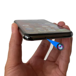 IPhone x Spy Camera con lente superiore perforata, schermo nero video, nero 256G Mega Storage
