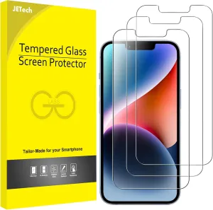 JETech Screen Protector for iPhone 16e 2025, iPhone 14 6.1-Inch, Tempered Glass Film, 3-Pack
