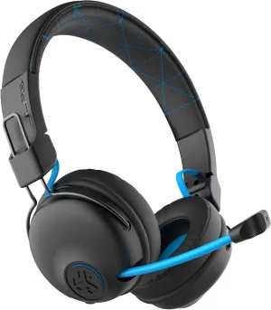 JLab Play Gaming Wireless Headset, 22  Hour Bluetooth 5 Playtime 60ms Super-Low Latency for Mobile Gameplay, Retractable Boom Mic, AUX Gaming Cord Compatible with Gaming Consoles