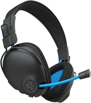 JLab Play Pro Gaming Wireless Headset, 60  Hour Bluetooth 5 Playtime 60ms Super-Low Latency for Mobile Gameplay, Retractable Boom Mic, AUX Gaming Cord Compatible with Gaming Consoles