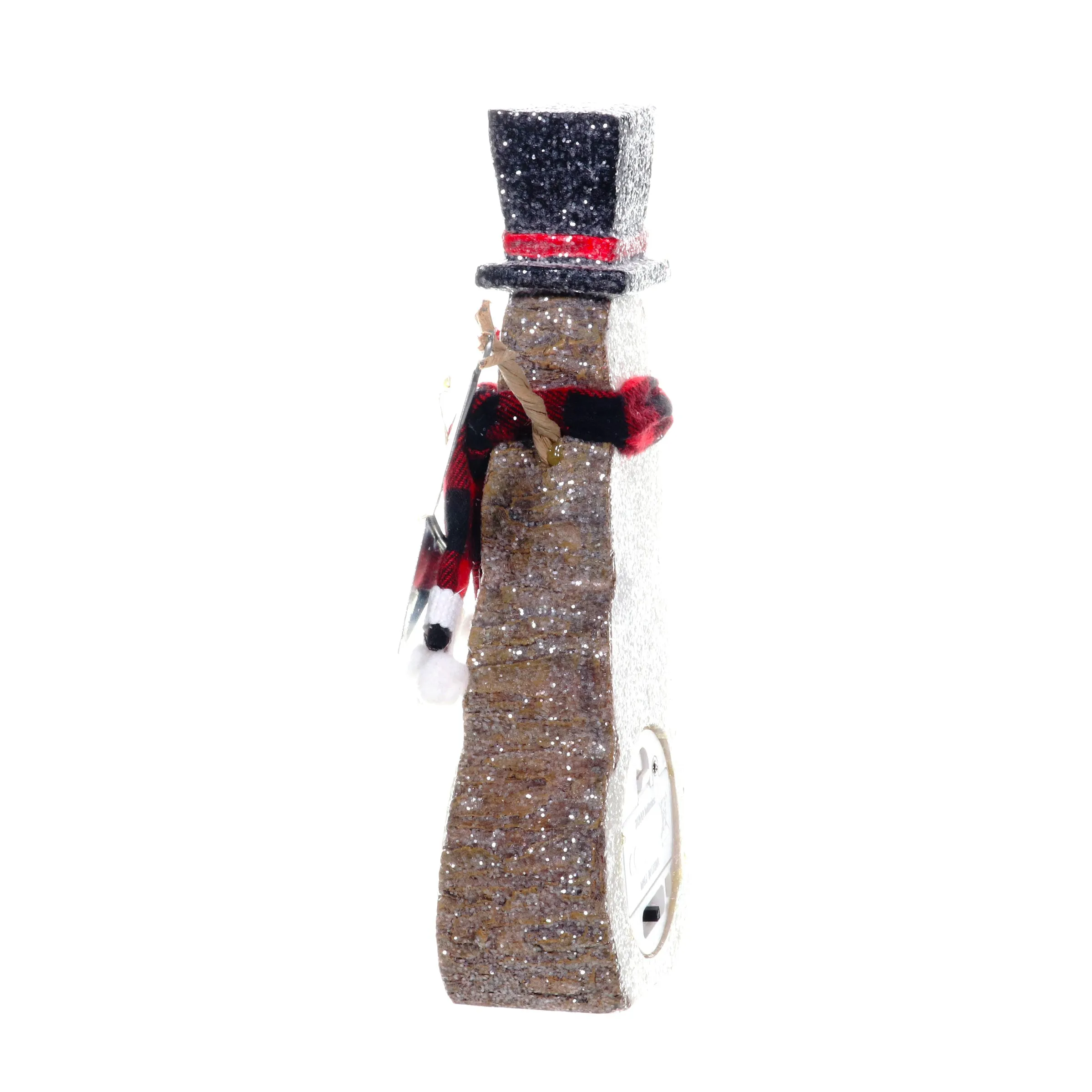 Joy To The World LED Snowman Statue on a Battery Powered Timer, 8.5 Inch